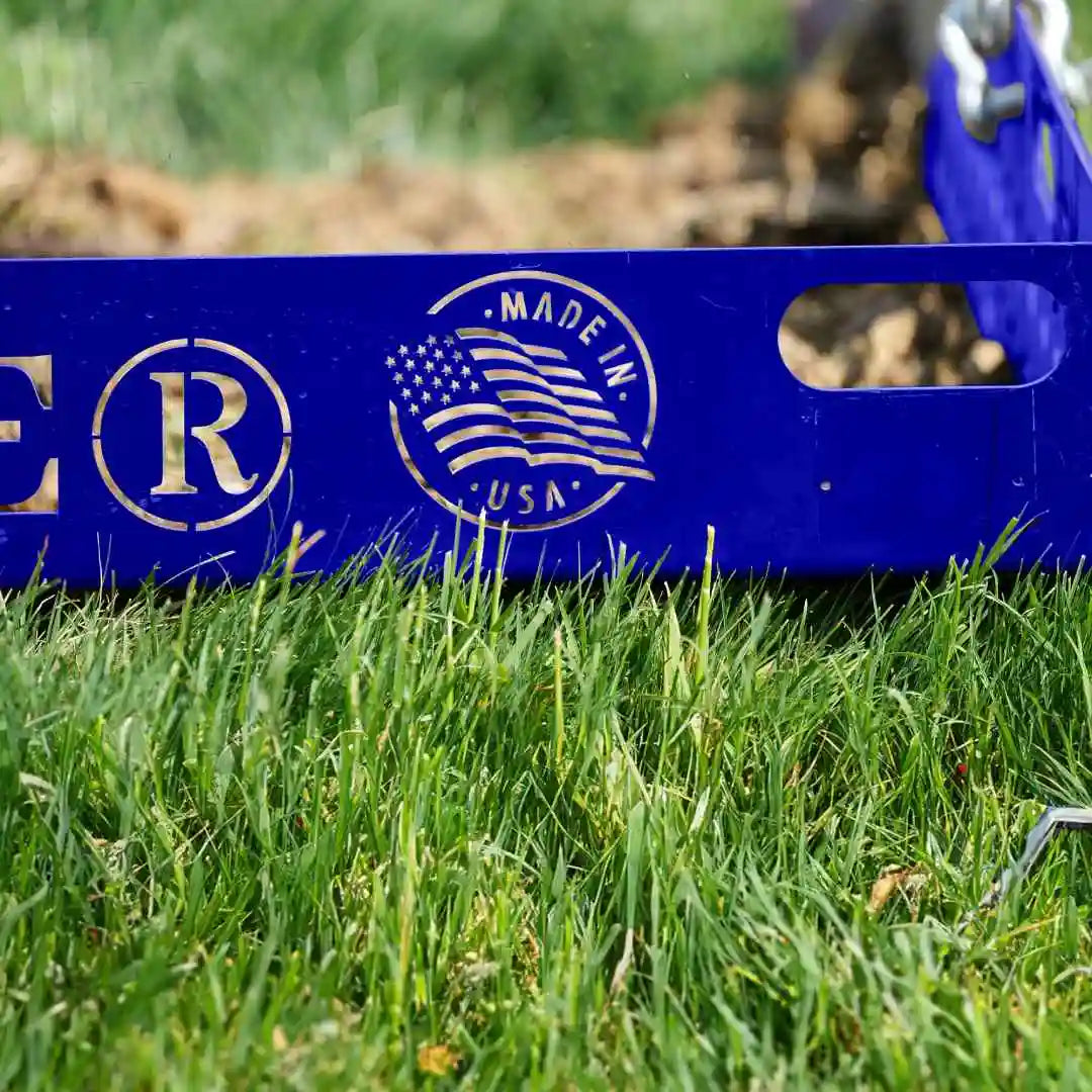 blue paddock blade horse poop scooper