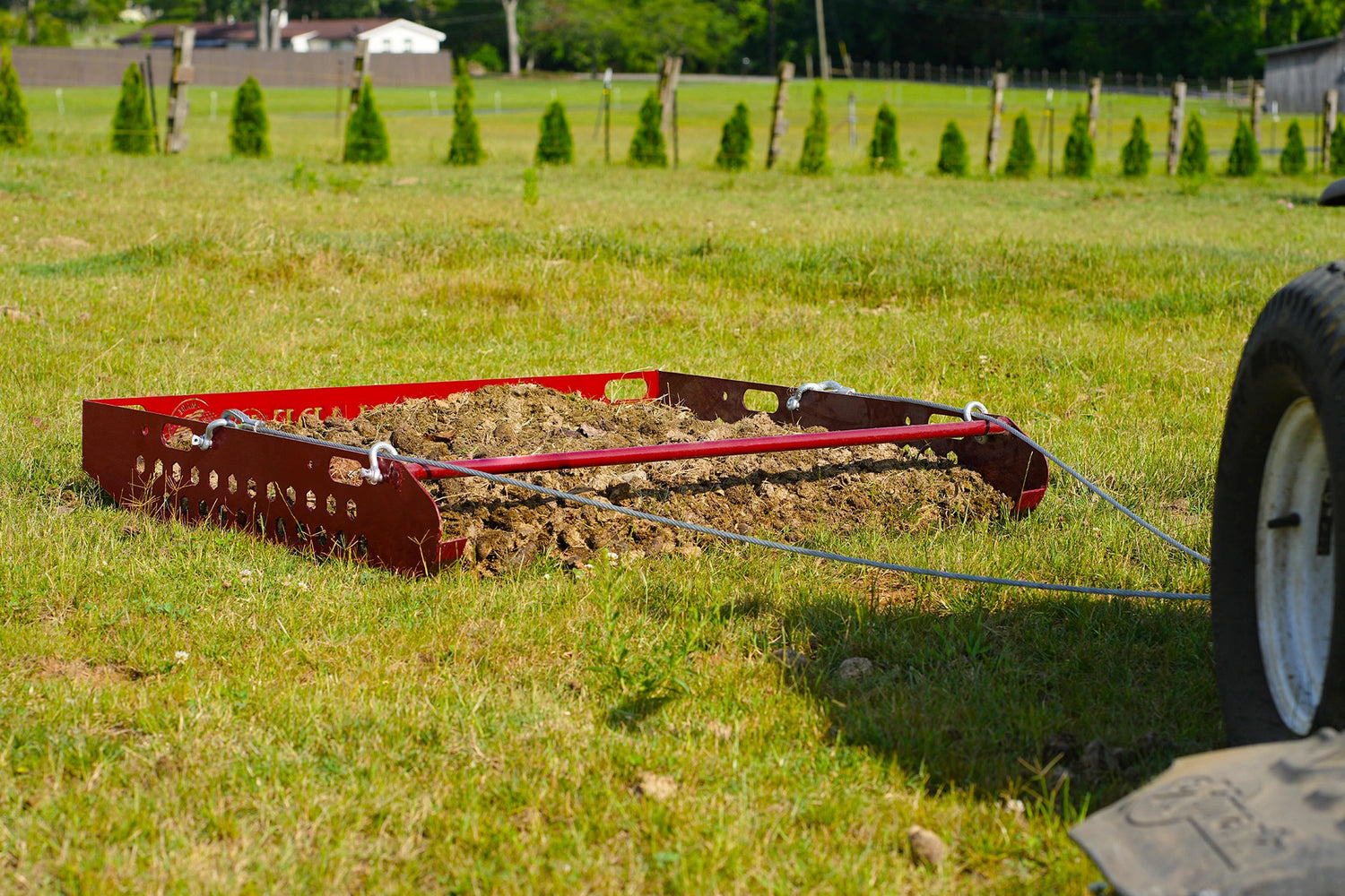 red paddock blade horse droppings collector