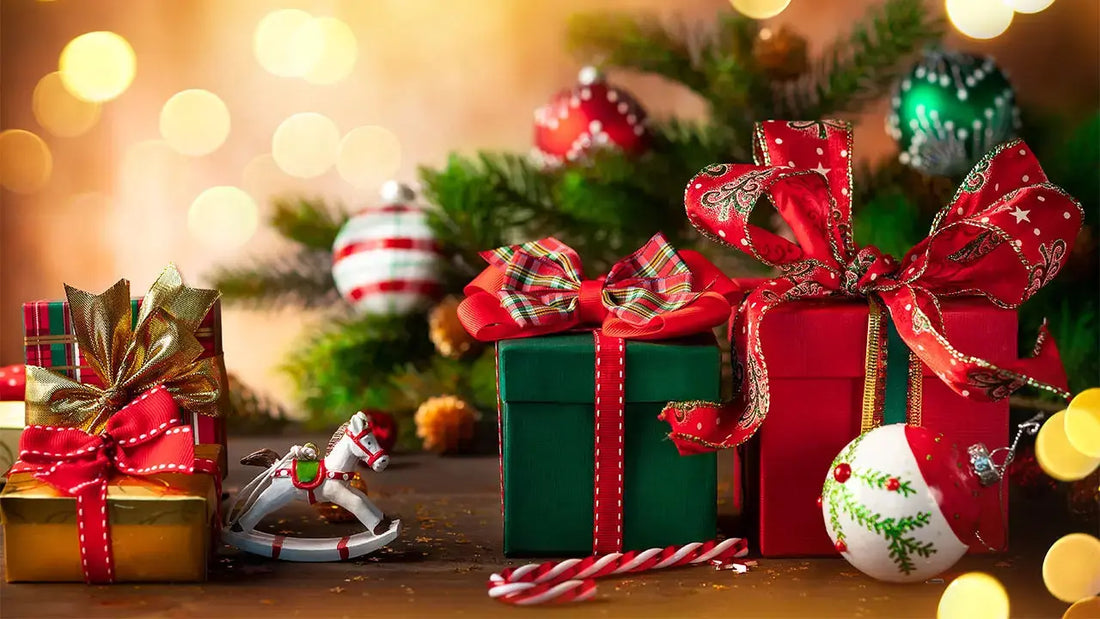 Christmas gifts by the tree